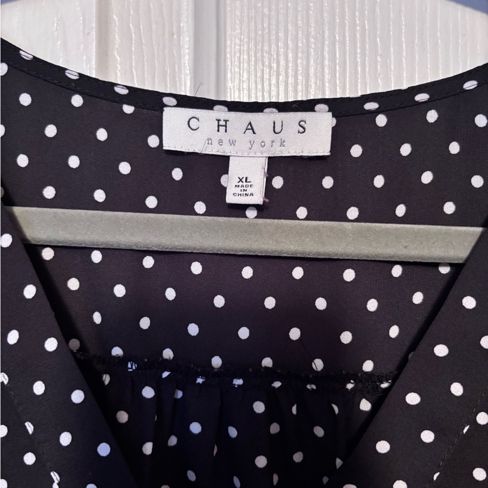 Chaus Black and White Polka Dot Blouse - Picture 3 of 3